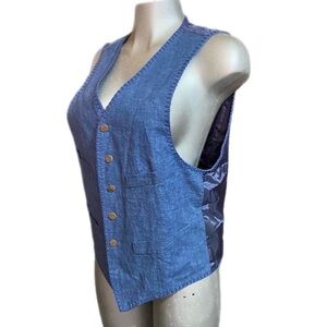 Vintage Hero Linen Vest Casual Chic Relaxed Elegance Boho Layer Coastal Sz Large